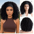 16 inch Headband Wig for Women Glueless Afro Curly Synthetic Wig with Adjustable Headband Natural Hairline Soft Full Volume Easy